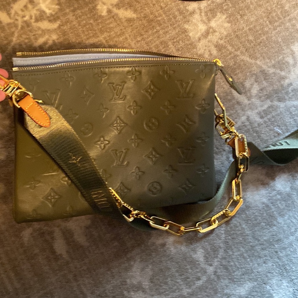 L V coussin crossbody shoulder bag olive (PLEASE READ DESCRIPTION)